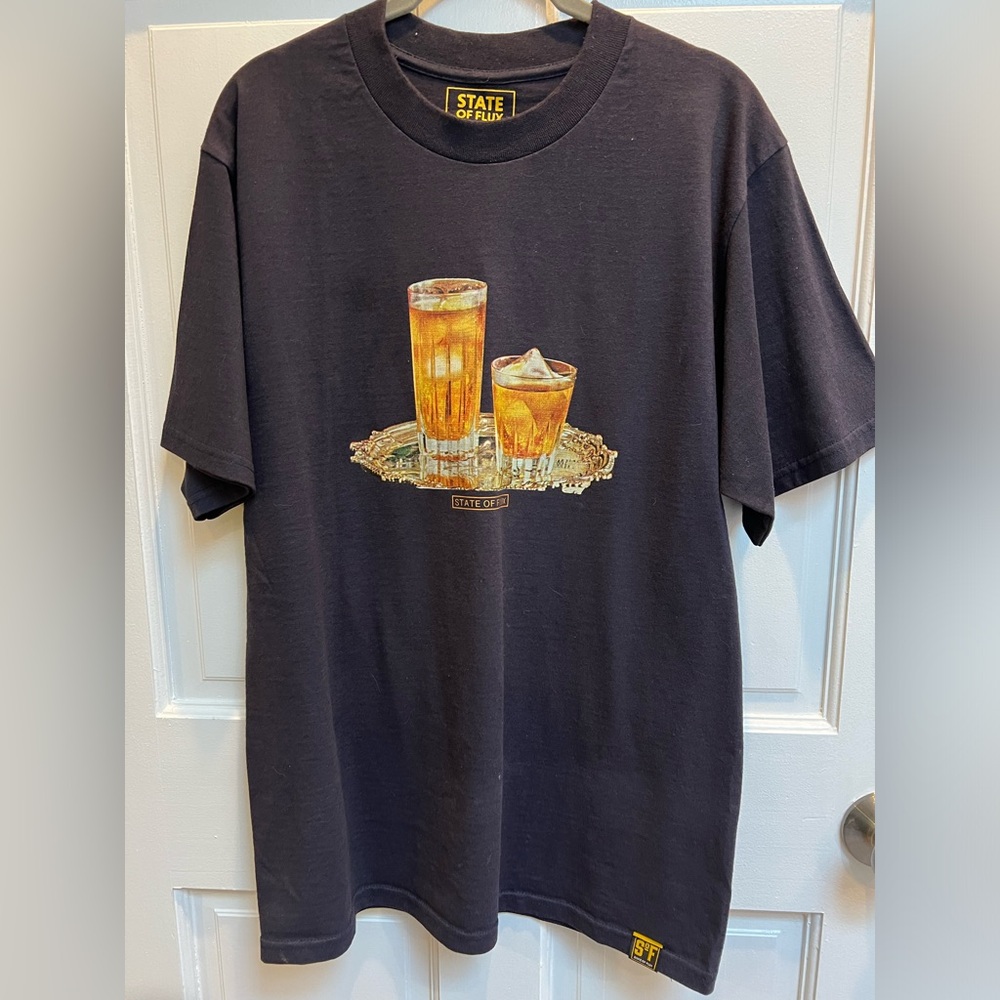 State of Flux graphic whiskey t-shirt
